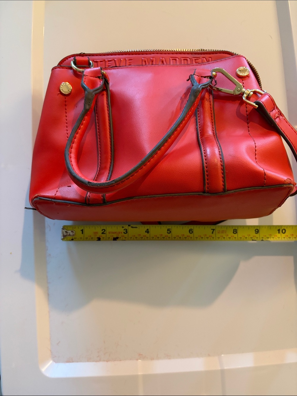 Steve Madden Red Mini Satchel with Gold Hardware